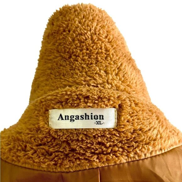 Boho Tan Lapel Neck Open Front Teddy Coat Size XL NWOT - Picture 6 of 9